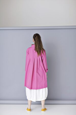 Tunika/lang pink skjorte i økologisk bomuld
