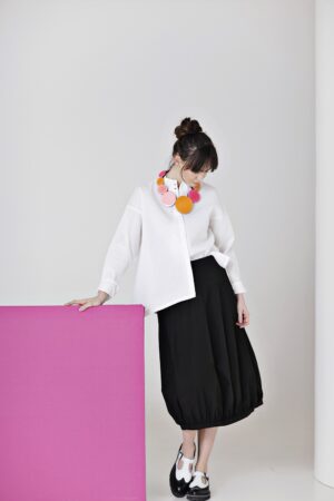 Shirt with asymmetric closure from YaccoMaricard in white