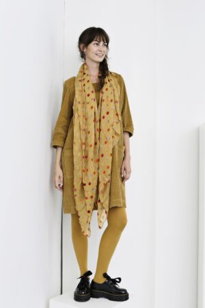 Yellow Privatsachen silk scarf with dots