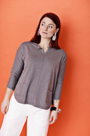 Grey blouse with pockets from Mansted