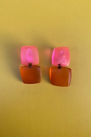 Pink/red clip earrings from Monies