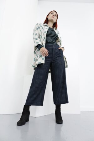 Striped trousers with a possible cropped look