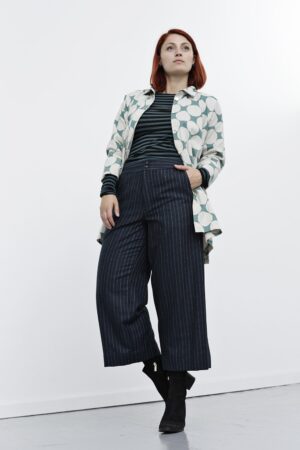 Striped trousers with a possible cropped look