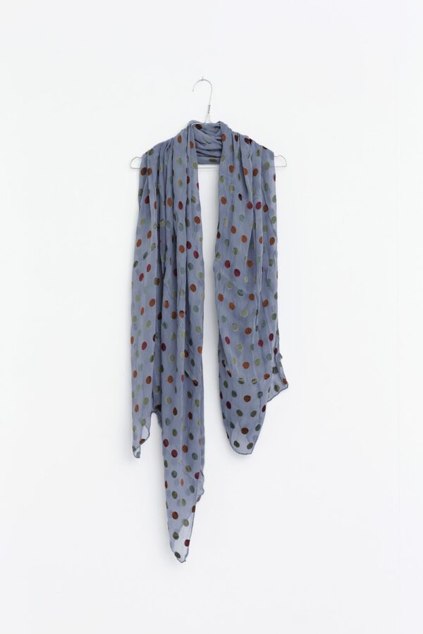 Blue grey Privatsachen silk scarf with dots