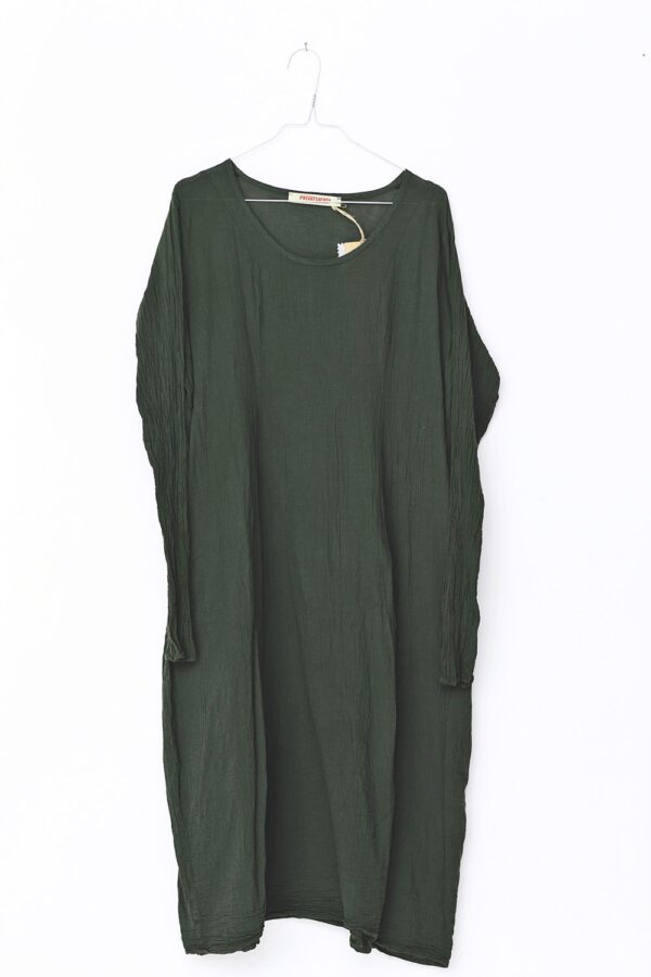 Loose, dark green cotton dress from Privatsachen