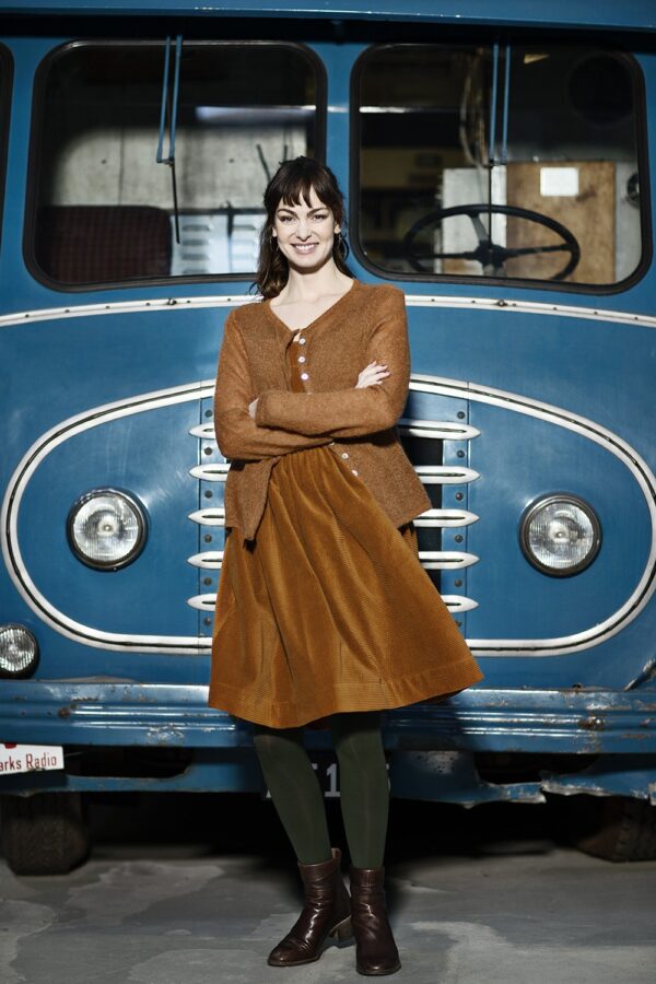 Corduroy dress from September20 | Vintage inspired dress with straps