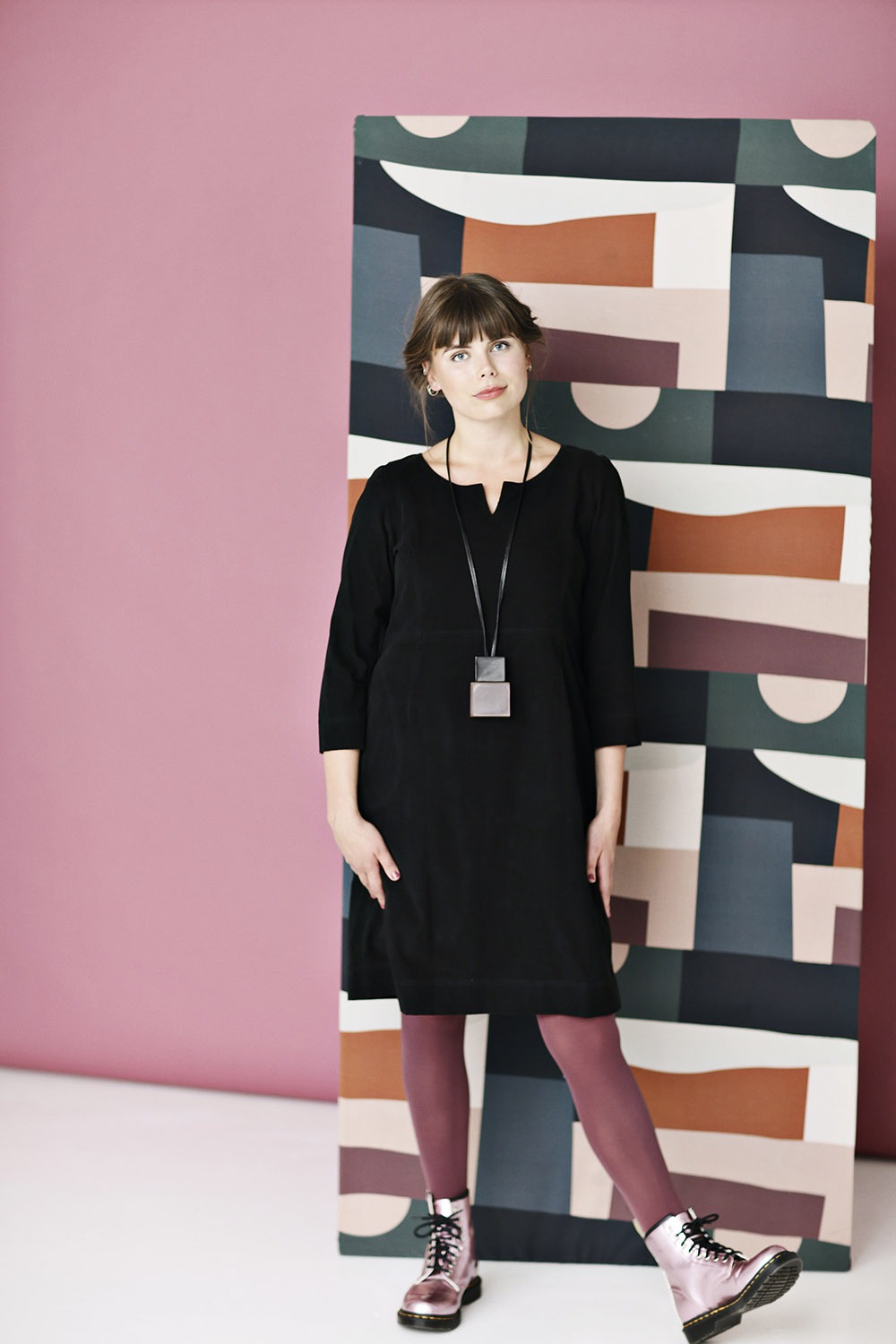 black corduroy dress