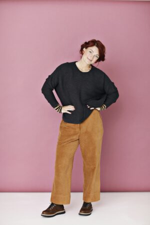 Grey oversize knitted blouse from Muse Knitwear
