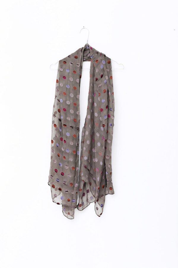 Light brown Privatsachen silk scarf with dots