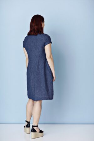 mc732d-db-denim-blue-dress-fitted-linen-denim-blå-kjole-hør-mcverdi-1