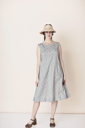 Summer dress in floral blue Liberty print