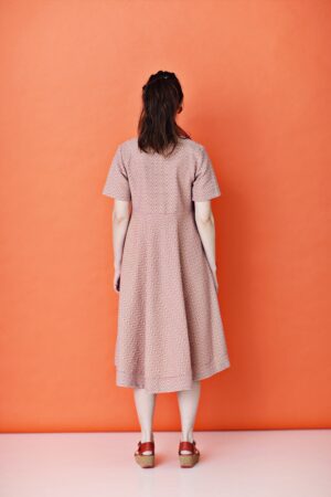 mc808d-or-pi-orange-pink-dress-round-cut-jacquard-cotton-kjole-rundskåret-skørt-bomuld-1