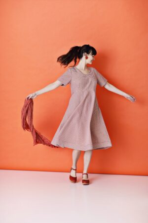 mc808d-or-pi-orange-pink-dress-round-cut-jacquard-cotton-kjole-rundskåret-skørt-bomuld-2