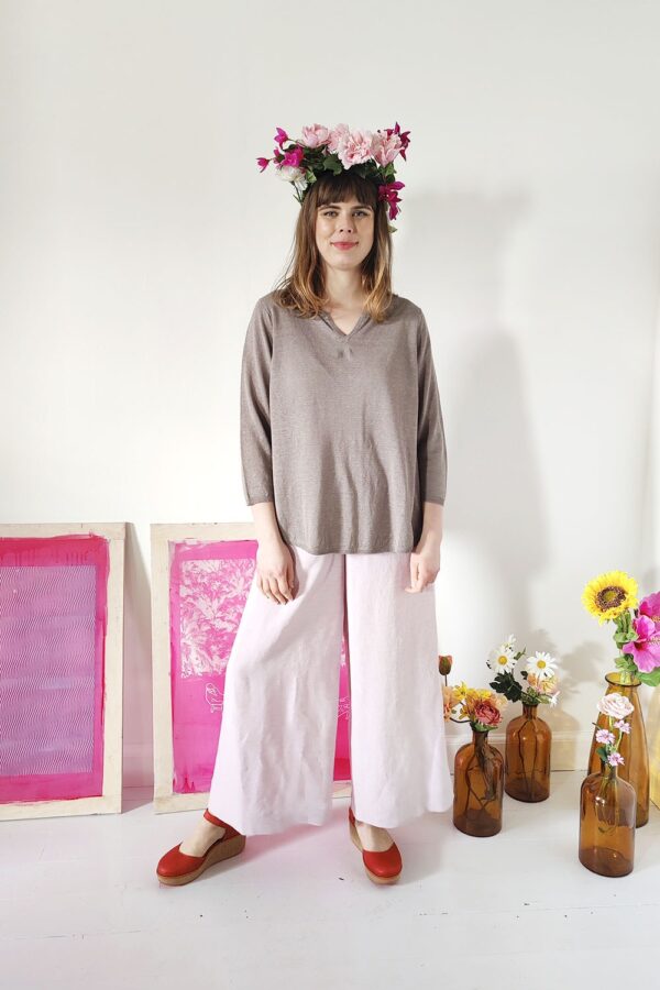 Grey Summer blouse in hemp/linen from Mansted