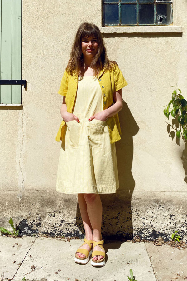 Striped yellow spencer dress