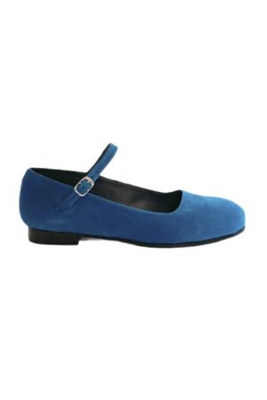 Blue suede ballerina from Nordic Shoe People