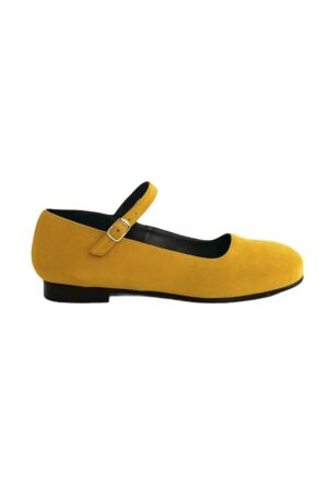 Yellow suede ballerina from Nordic Shoe People