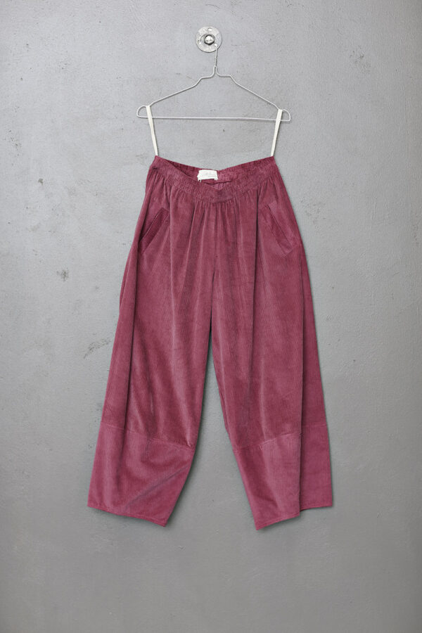 Mc826e-pink fløjlsbukser med elastik-pink corduroy pants-mcverdi