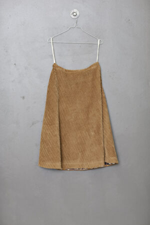 Caramel coloured long skirt in corduroy