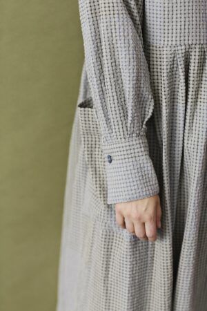 Shirt dress in grey/blue small checks