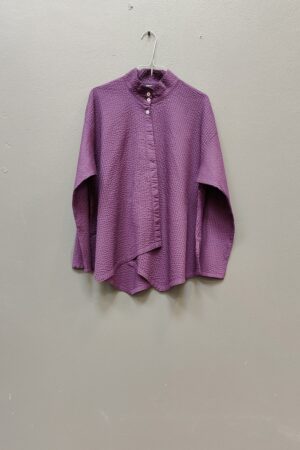 Purple coloured shirt with asymmetric closure from YaccoMaricard