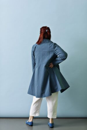 Blue spring coat with buttons
