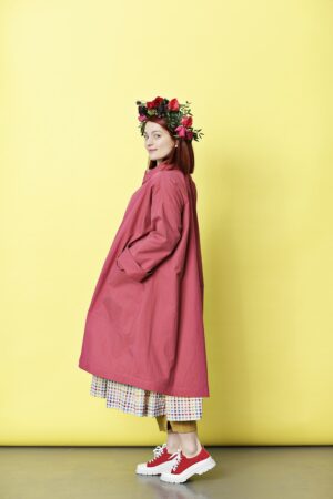 mc840d-red-rød frakke-oversize-sommerfrakke-mcverdi-coat-cotton coat-3