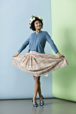 September20 skirt in checkered cotton