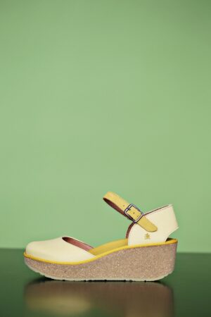 Summer shoes with wedge heel in Beige/Yellow from ART