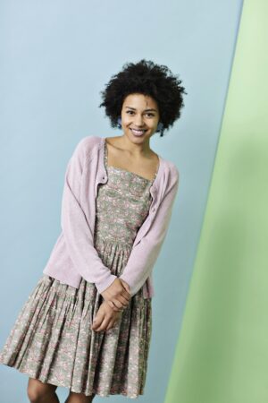 Linen cardigan in rose from Mansted