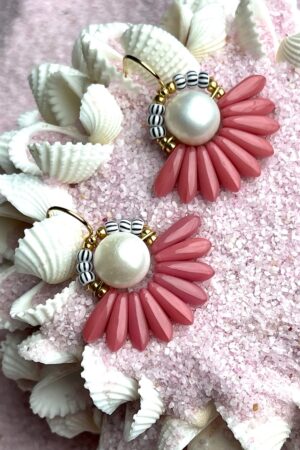 Big Flower earrings in rosa