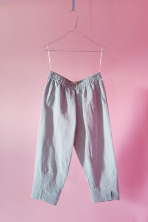 Blue coloured loose pants with elastic waist