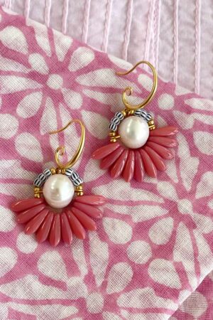 Big Flower earrings in rosa