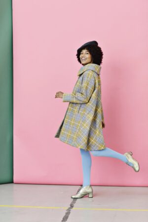 Checkered wool coat in Harris Tweed®