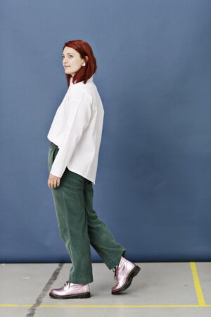 mc867g-green-trousers in corduroy-women-mcverdi-2