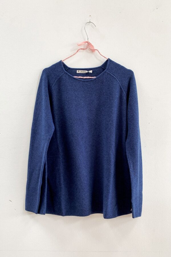 Midnight blue knitted blouse | Mansted | 100% eco cotton | McVERDI