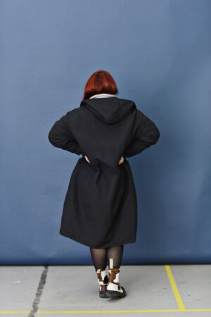 mc861c-black-coat-long coat with hood-women-mcverdi-3