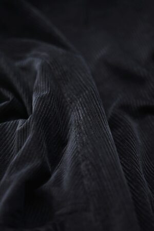 Black corduroy shirt with puffed sleeves