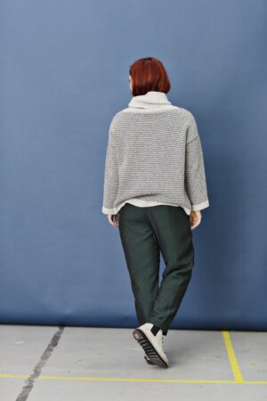 Dot-patterned high-neck knit in lambswool from Gai + Lisva