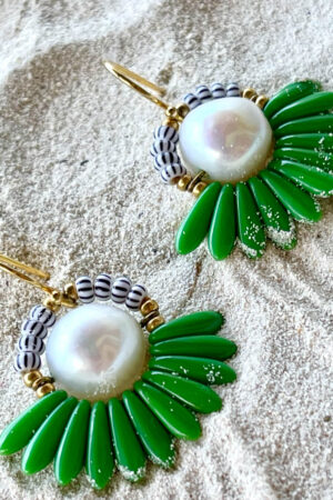 Small Flower earrings in Green