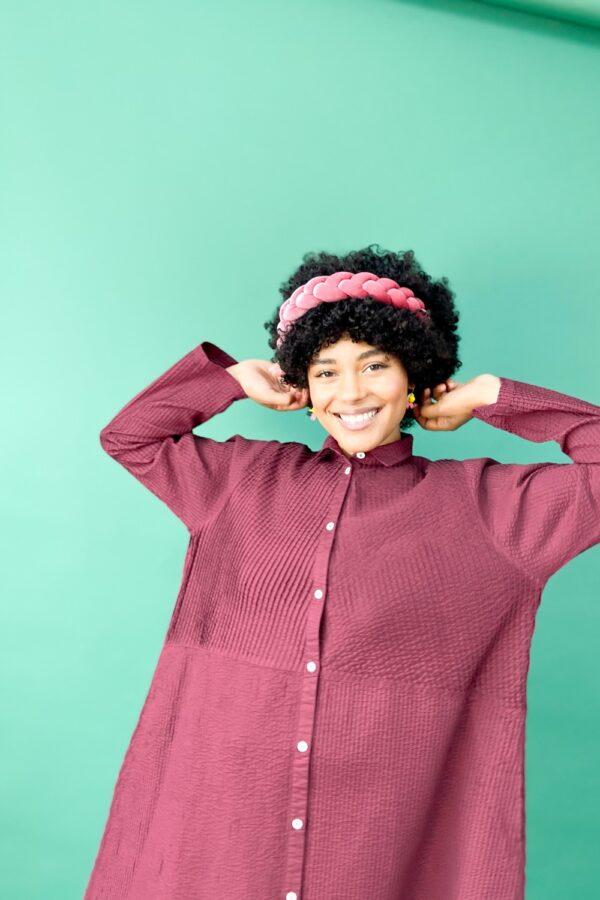 Wine | Shirt dress | red | Japanese | YaccoMaricard | cotton