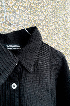 Sort YaccoMaricard skjorte med kvadratisk mønster