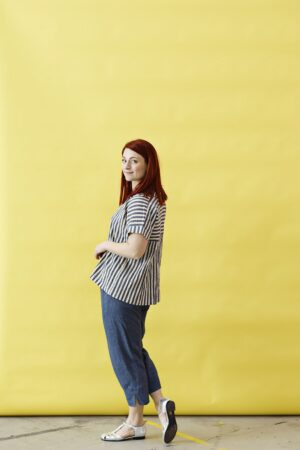 mc881a-bu-blue striped blouse with buttons-1-2