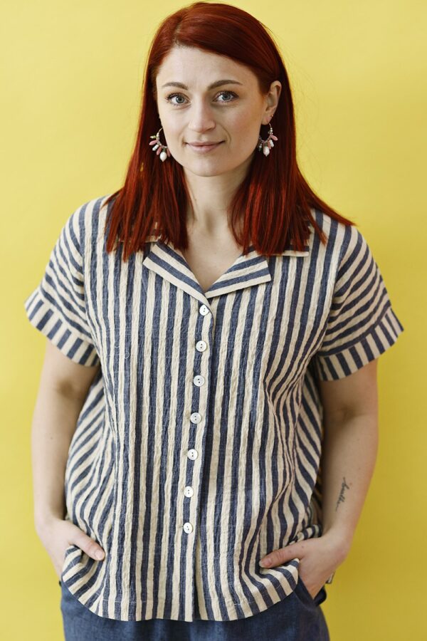 mc881a-bu-blue striped blouse with buttons-1