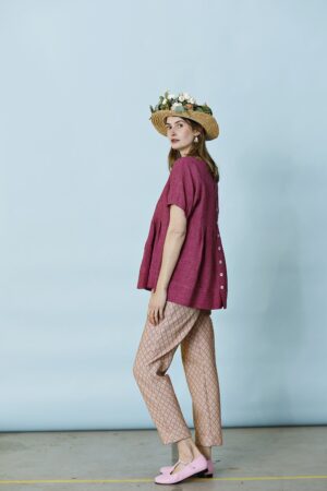 mc882a-pink linen blouse-mcverdi-ss23-summer collection-linen-cotton-bomuld-1
