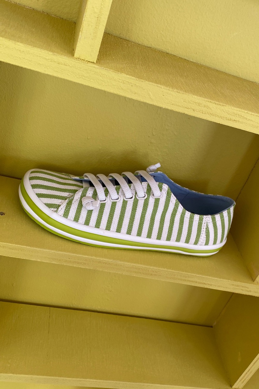 Lime striped canvas shoes from Camper - McVERDI