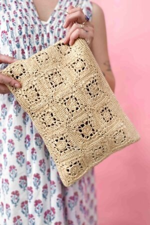 Natural colored summer clutch