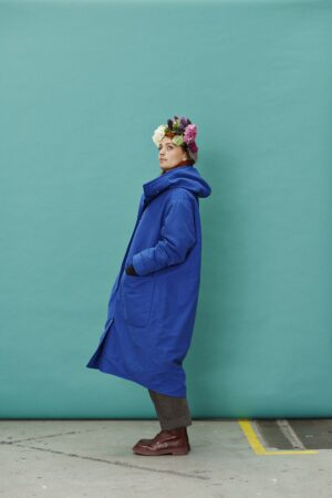 Cobalt blue, warm, oversized coat