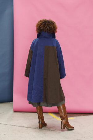 mc900b-2 farver frakke med uldfoer - mcverdi blå brun frakke- winter coat-4