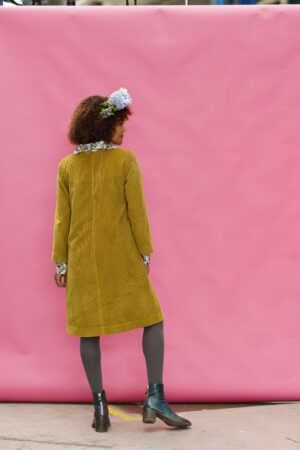 mc907c-curry yellow corduroy dress-mcverdi-gul kjole i fløjl-3